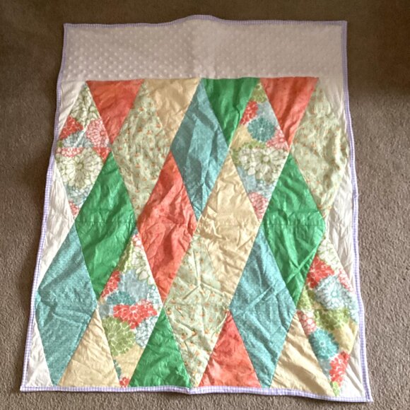 Handmade Baby Quilt Blanket Comforter Crib Size Changing Small Play Mat Cotton - Picture 1 of 5